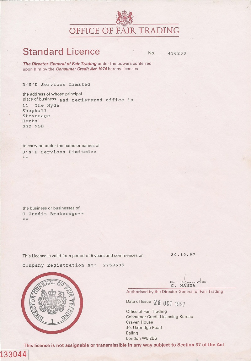 Credit Licence 1997
